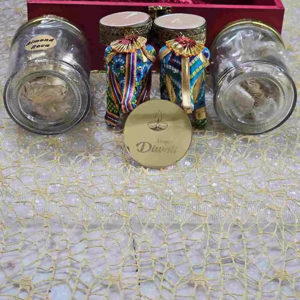 MDF Box Hamper with Dry Fruits for Diwali Corporate Gifts